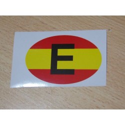 Adhesivo ovalado E España bandera